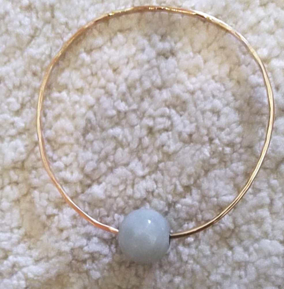 Gold bracelet with Jade ball accent
